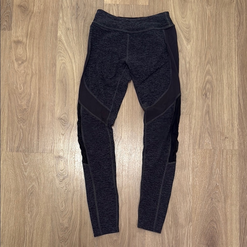 Dark Gray Leggings with Mesh Panels